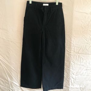 Oak+Fort Wide-leg, black, cropped, corduroy pants
